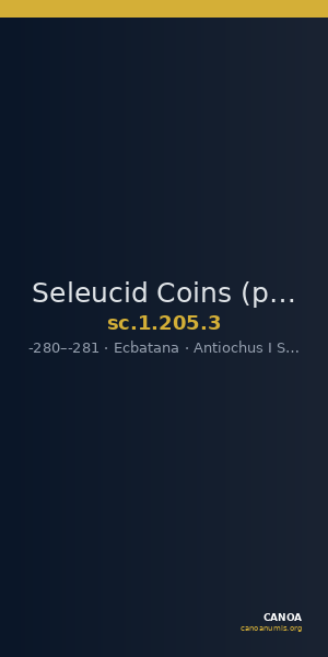 Seleucid Coins (part 1) 205.3 — CANOA