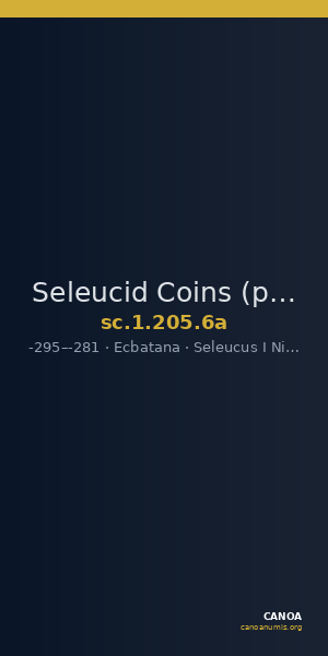 Seleucid Coins (part 1) 205.6a — CANOA