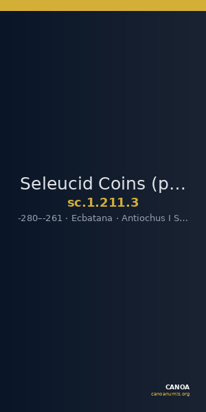 Seleucid Coins (part 1) 211.3 — CANOA