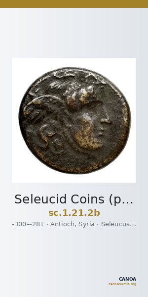 Seleucid Coins (part 1) 21.2b — CANOA