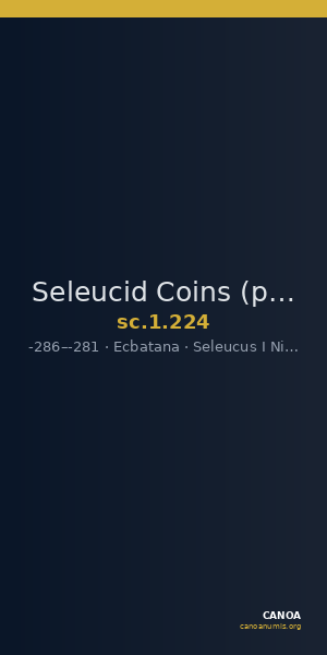 Seleucid Coins (part 1) 224 — CANOA