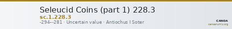 Seleucid Coins (part 1) 228.3 — CANOA