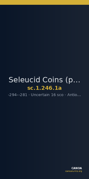 Seleucid Coins (part 1) 246.1a — CANOA