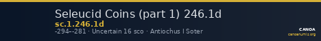 Seleucid Coins (part 1) 246.1d — CANOA