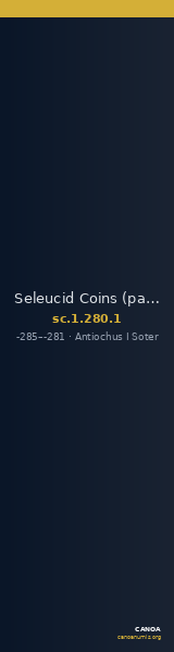 Seleucid Coins (part 1) 280.1 — CANOA