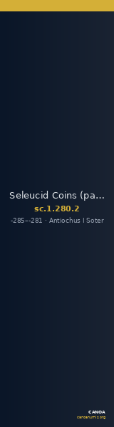 Seleucid Coins (part 1) 280.2 — CANOA