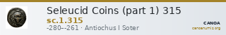 Seleucid Coins (part 1) 315 — CANOA