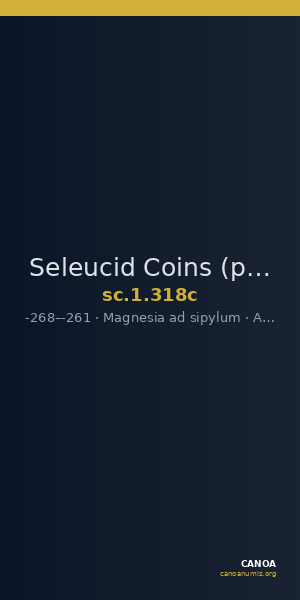 Seleucid Coins (part 1) 318c — CANOA