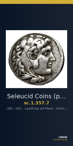 Seleucid Coins (part 1) 357.7 — CANOA