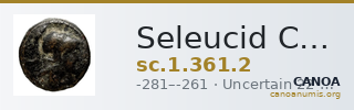 Seleucid Coins (part 1) 361.2 — CANOA