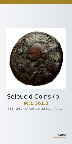 Seleucid Coins (part 1) 361.3 — CANOA