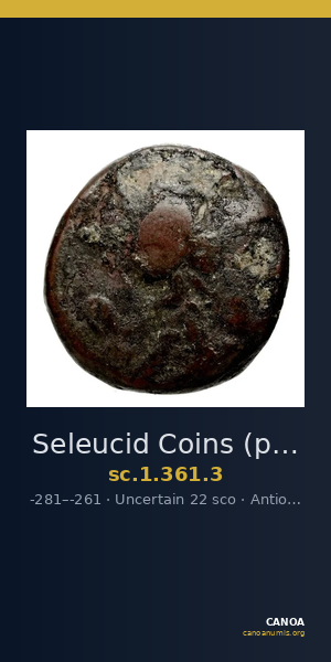 Seleucid Coins (part 1) 361.3 — CANOA