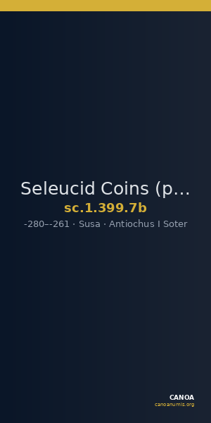 Seleucid Coins (part 1) 399.7b — CANOA