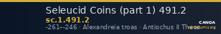 Seleucid Coins (part 1) 491.2 — CANOA