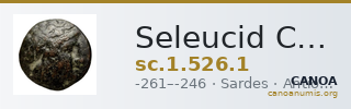 Seleucid Coins (part 1) 526.1 — CANOA
