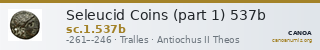 Seleucid Coins (part 1) 537b — CANOA