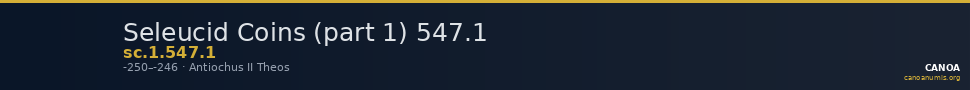 Seleucid Coins (part 1) 547.1 — CANOA