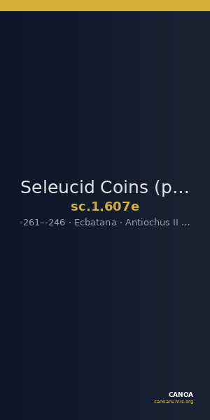 Seleucid Coins (part 1) 607e — CANOA
