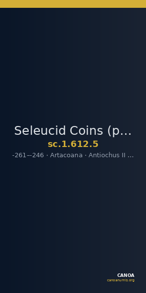 Seleucid Coins (part 1) 612.5 — CANOA