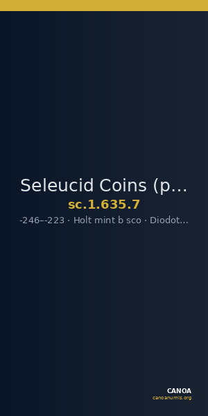 Seleucid Coins (part 1) 635.7 — CANOA