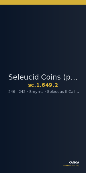 Seleucid Coins (part 1) 649.2 — CANOA