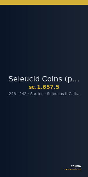 Seleucid Coins (part 1) 657.5 — CANOA