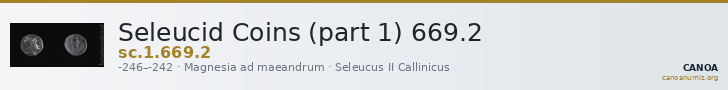 Seleucid Coins (part 1) 669.2 — CANOA