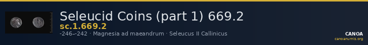 Seleucid Coins (part 1) 669.2 — CANOA