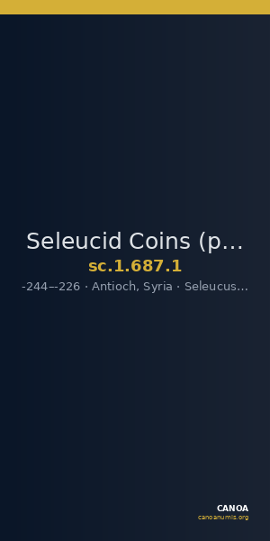 Seleucid Coins (part 1) 687.1 — CANOA