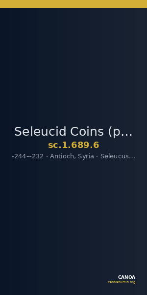 Seleucid Coins (part 1) 689.6 — CANOA