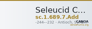 Seleucid Coins (part 1) 689.7.Add — CANOA