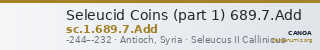 Seleucid Coins (part 1) 689.7.Add — CANOA