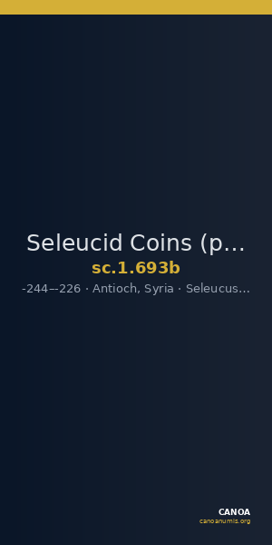 Seleucid Coins (part 1) 693b — CANOA
