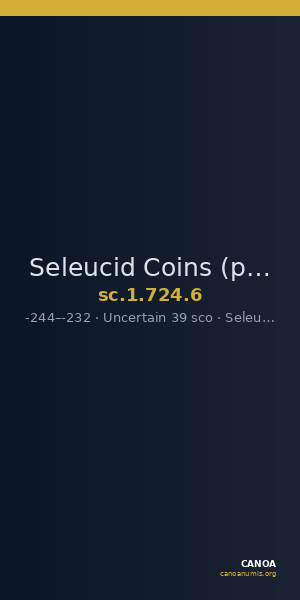Seleucid Coins (part 1) 724.6 — CANOA