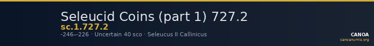 Seleucid Coins (part 1) 727.2 — CANOA