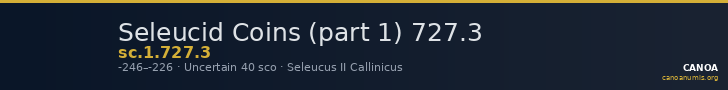 Seleucid Coins (part 1) 727.3 — CANOA