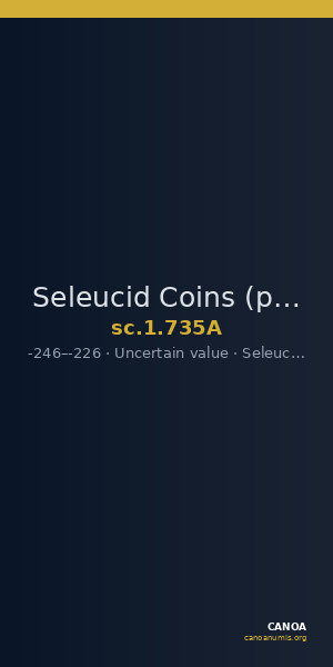 Seleucid Coins (part 1) 735A — CANOA