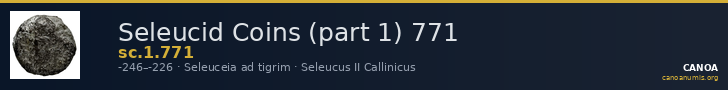 Seleucid Coins (part 1) 771 — CANOA