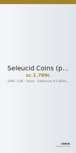 Seleucid Coins (part 1) 789c — CANOA