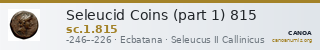 Seleucid Coins (part 1) 815 — CANOA