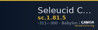 Seleucid Coins (part 1) 81.5 — CANOA