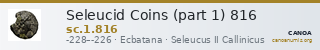 Seleucid Coins (part 1) 816 — CANOA