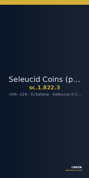 Seleucid Coins (part 1) 822.3 — CANOA