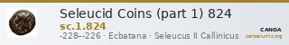 Seleucid Coins (part 1) 824 — CANOA