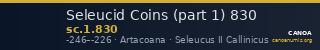 Seleucid Coins (part 1) 830 — CANOA