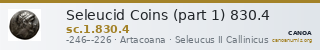 Seleucid Coins (part 1) 830.4 — CANOA