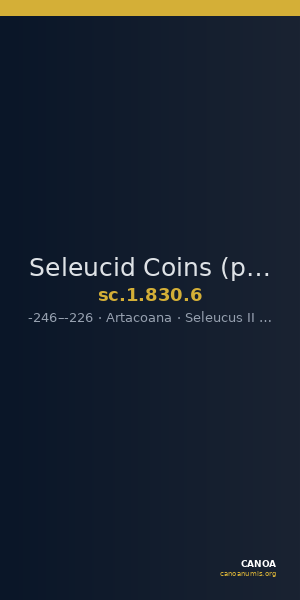 Seleucid Coins (part 1) 830.6 — CANOA