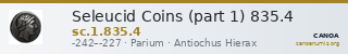 Seleucid Coins (part 1) 835.4 — CANOA