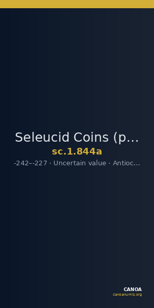 Seleucid Coins (part 1) 844a — CANOA