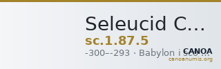 Seleucid Coins (part 1) 87.5 — CANOA